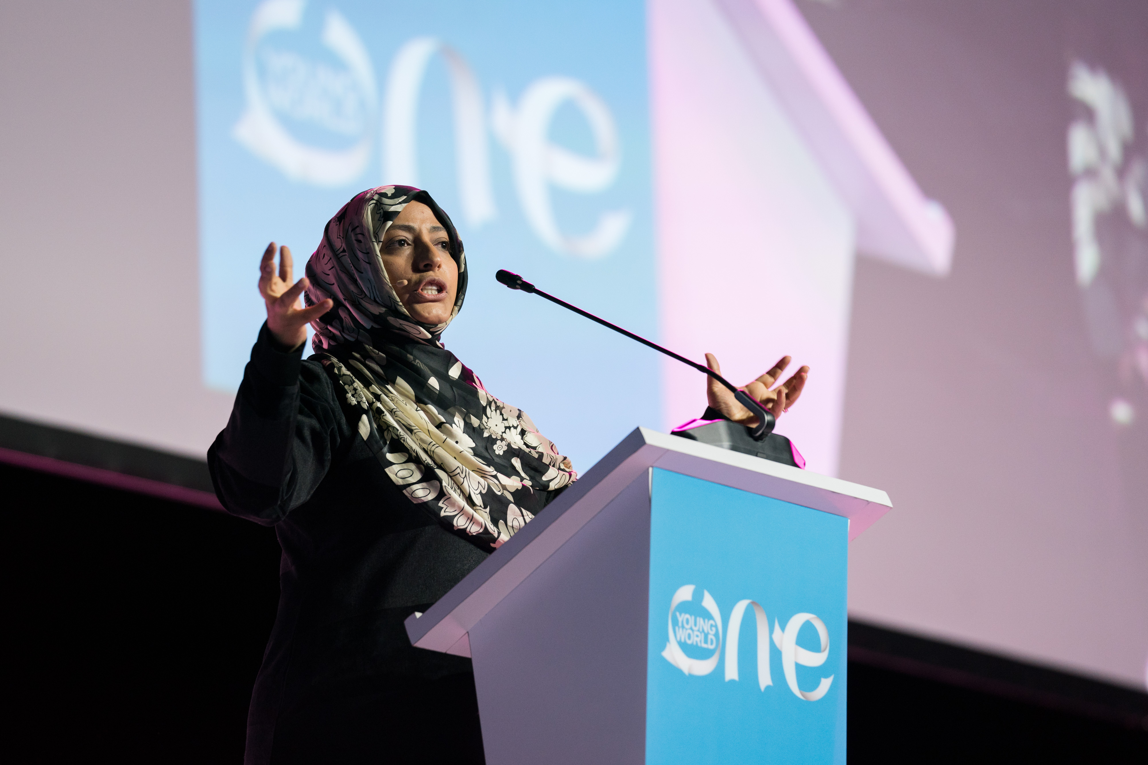 Tawakkol Karman, Nobel Peace Prize, Laureate, One Young World, Human rights, free speech