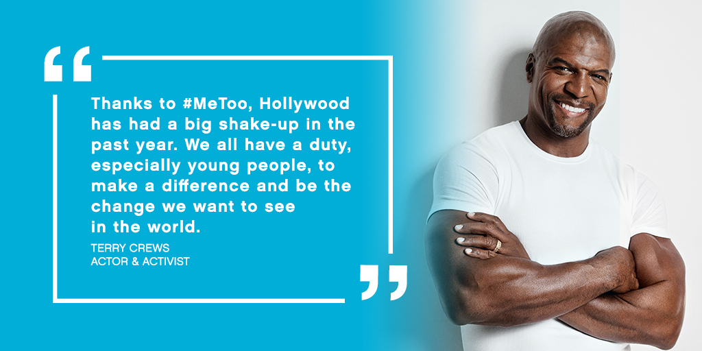 terry crews, one young world, oyw, #metoo, me too