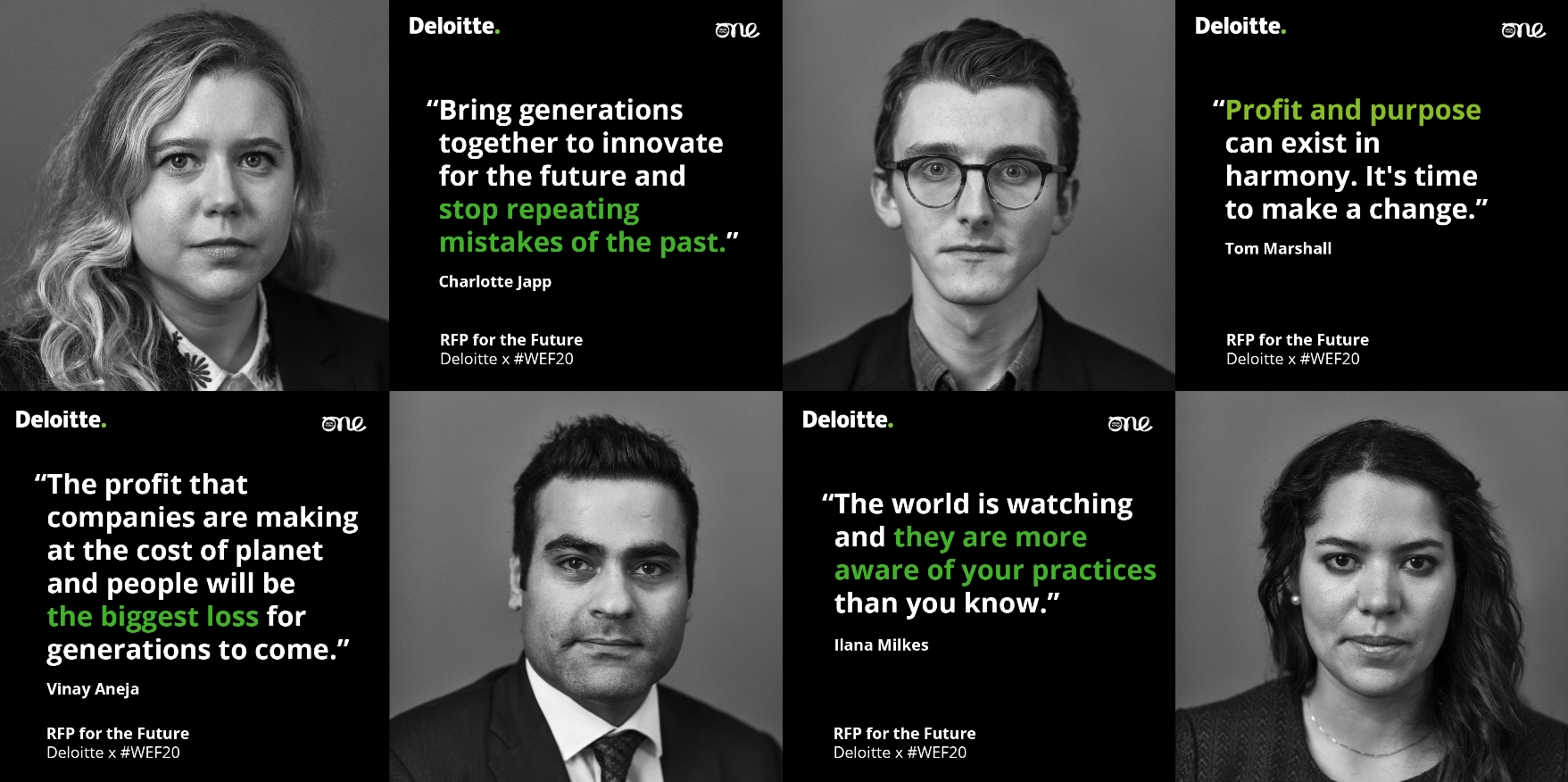 Deloitte delegates quotes and portraits at Davos